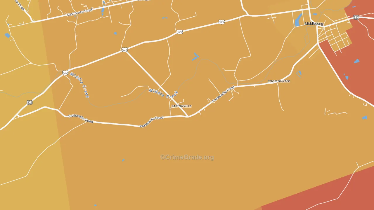 Paxtonville, PA Map of Arson Rates