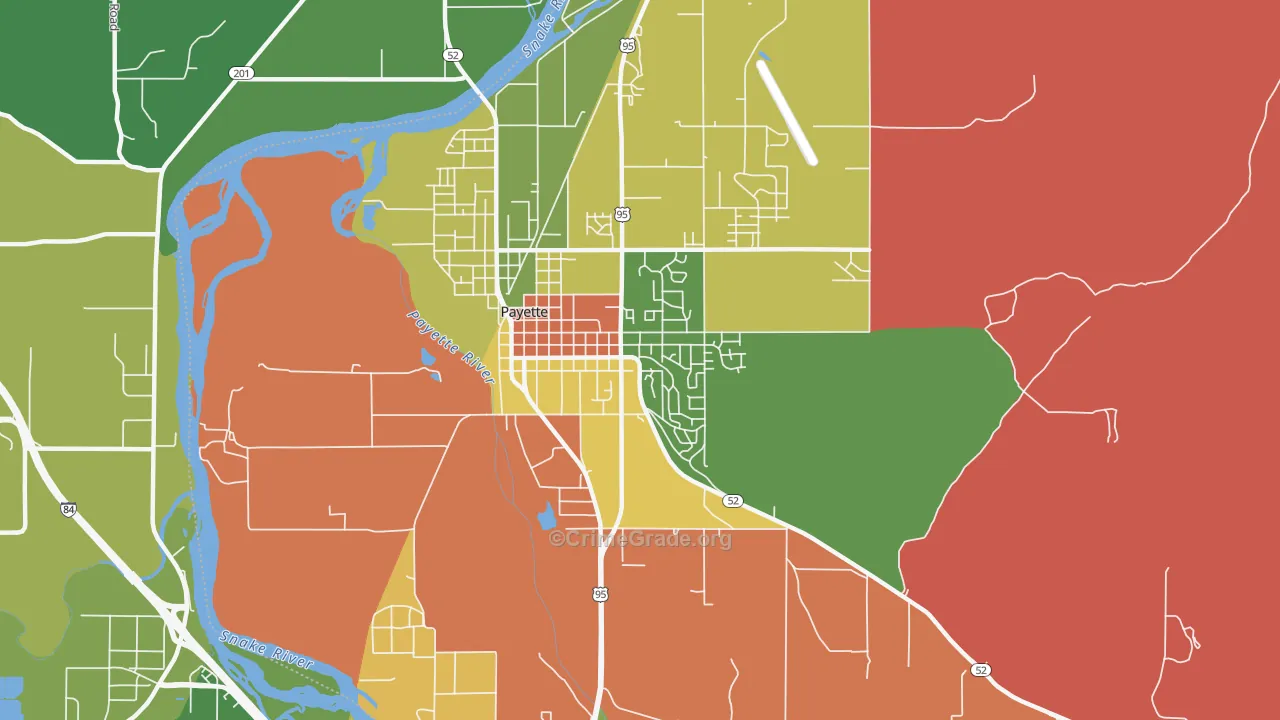 Payette Heights, Payette, ID Map of Arson Rates