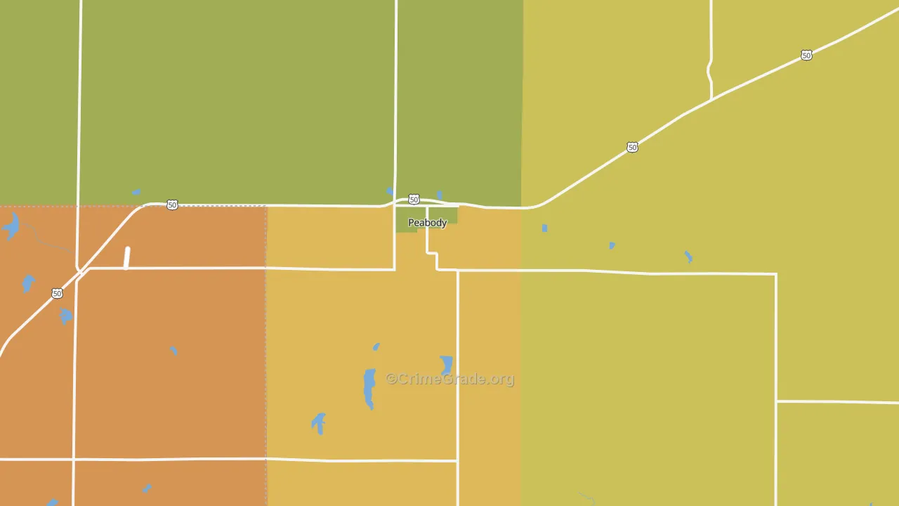 Peabody, KS Map of Arson Rates
