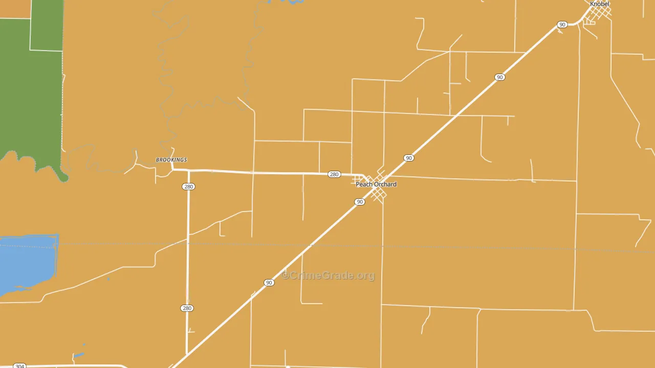 Peach Orchard, AR Map of Arson Rates