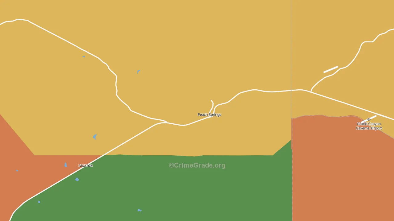 Peach Springs, AZ Map of Arson Rates