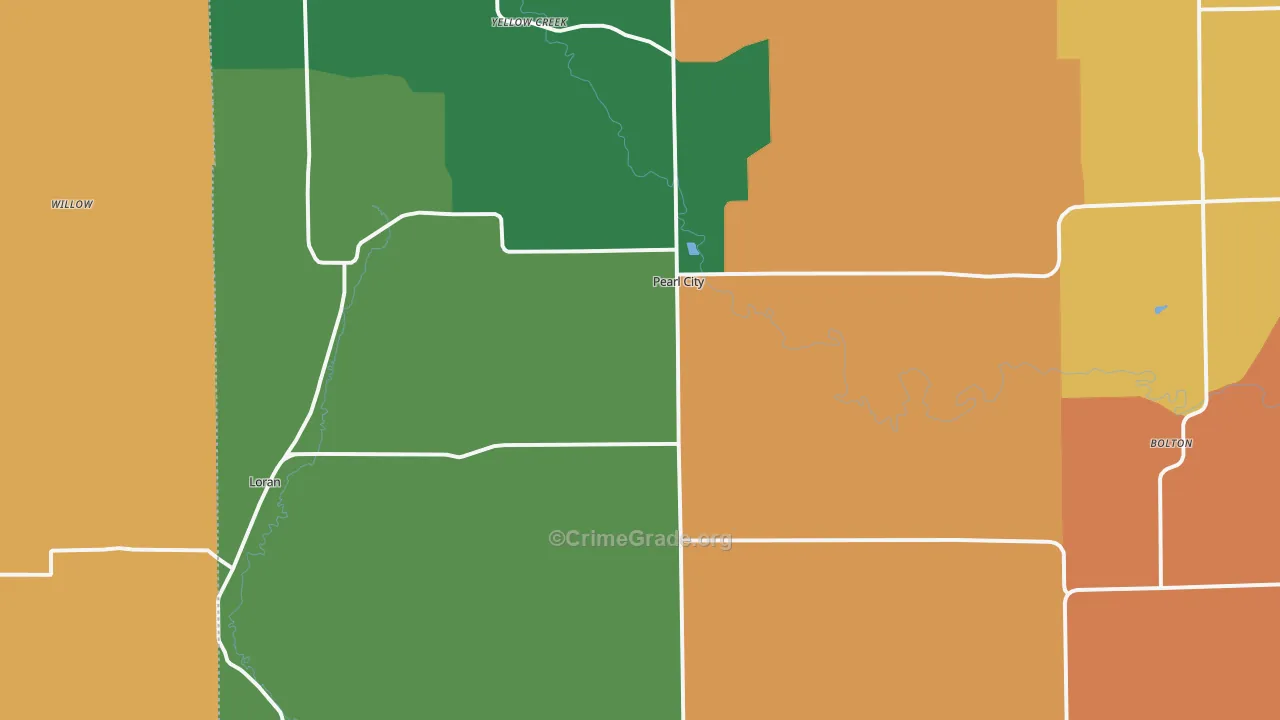 Pearl City, IL Map of Arson Rates