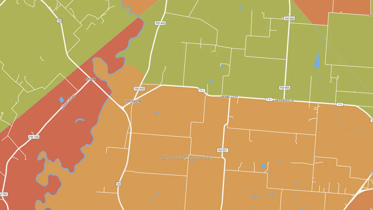 Pearl City, TX Map of Arson Rates