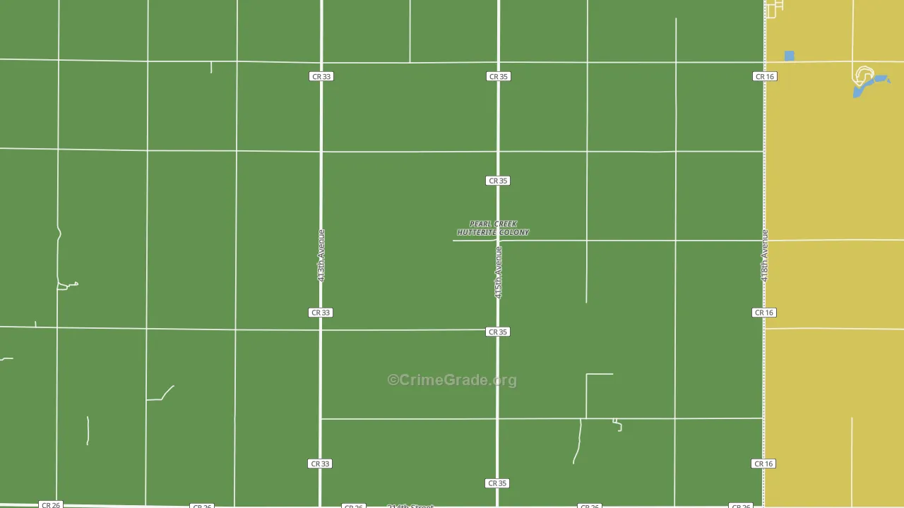 Pearl Creek Colony, SD Map of Arson Rates
