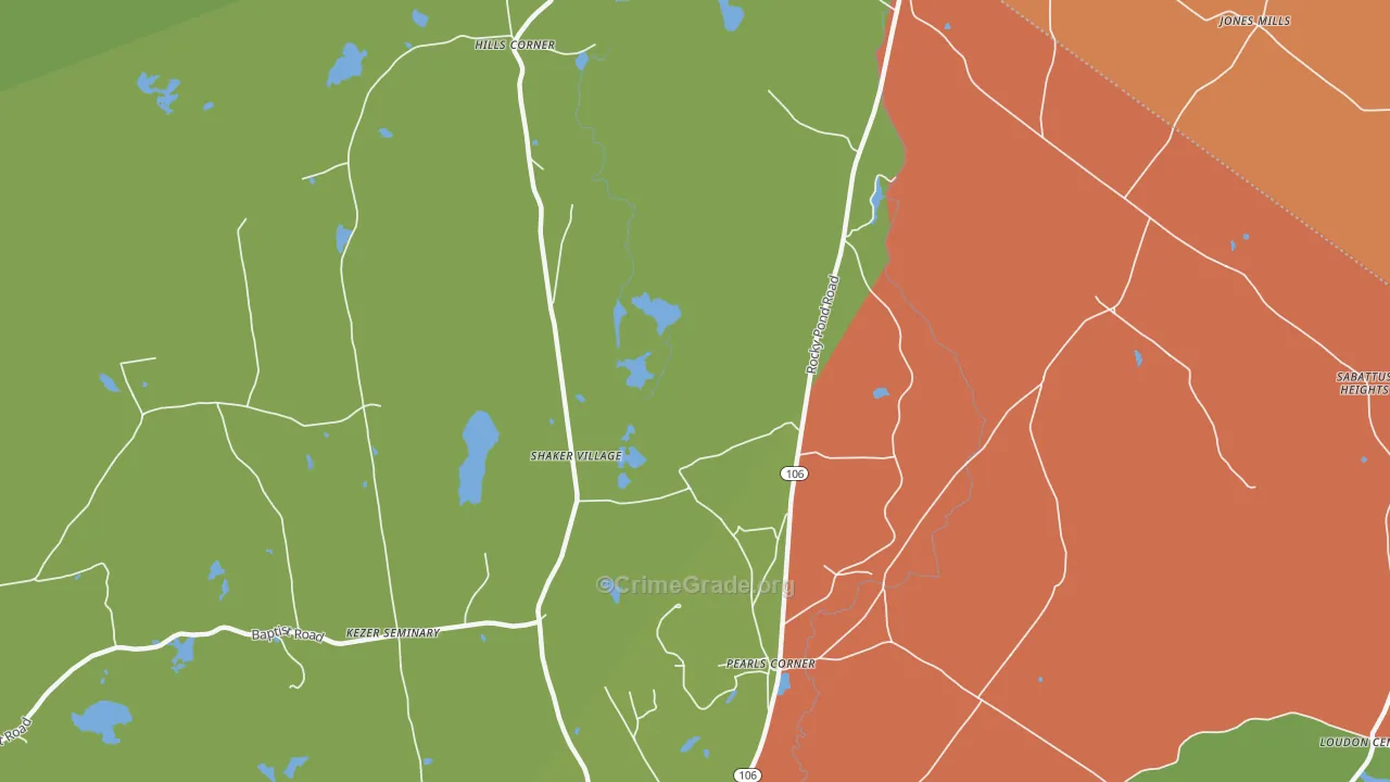 Pearls Corner, NH Map of Arson Rates