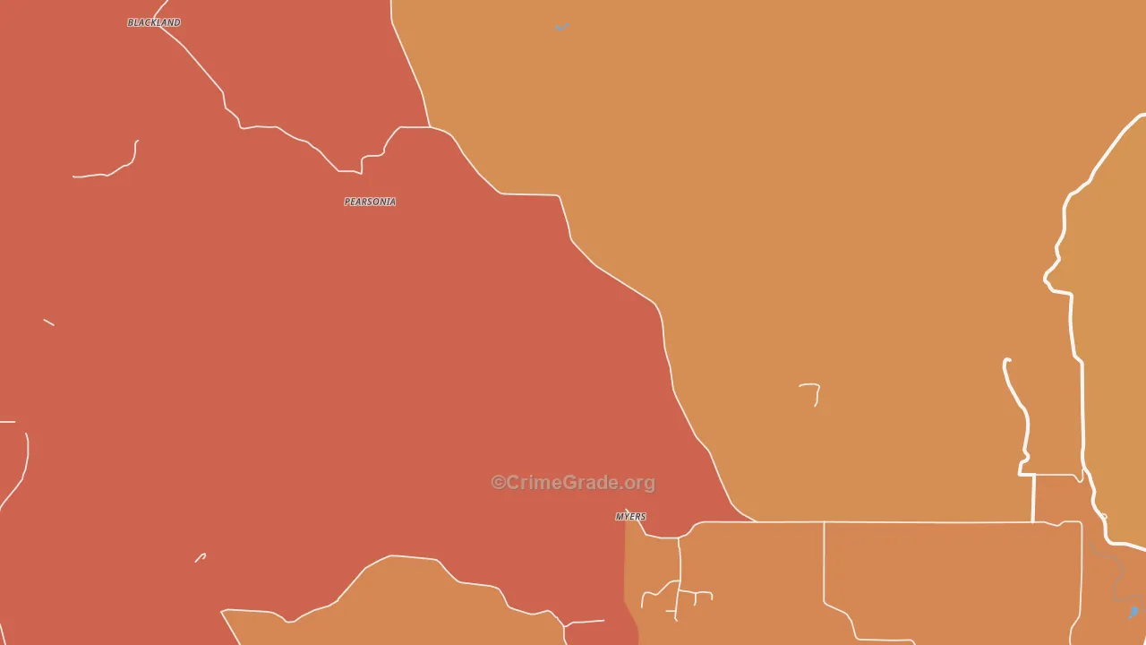 Pearsonia, OK Map of Arson Rates
