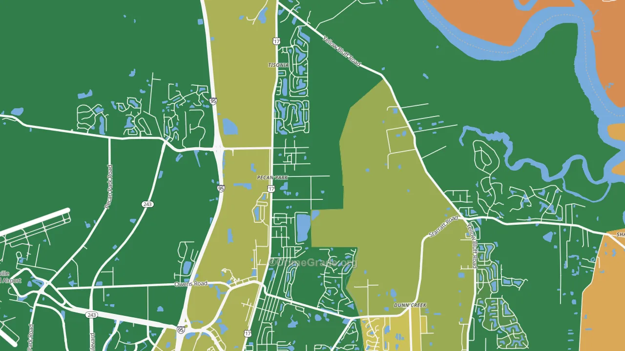 Pecan Park, Jacksonville, FL Map of Arson Rates