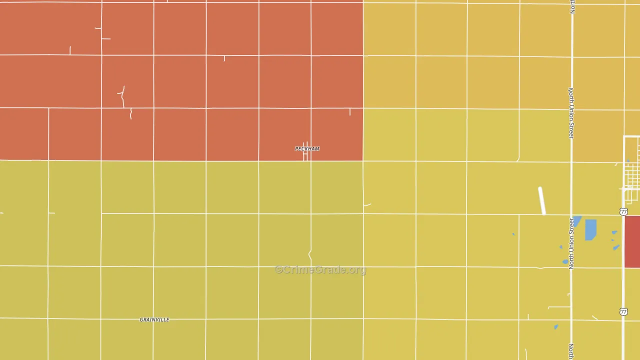 Peckham, OK Map of Arson Rates