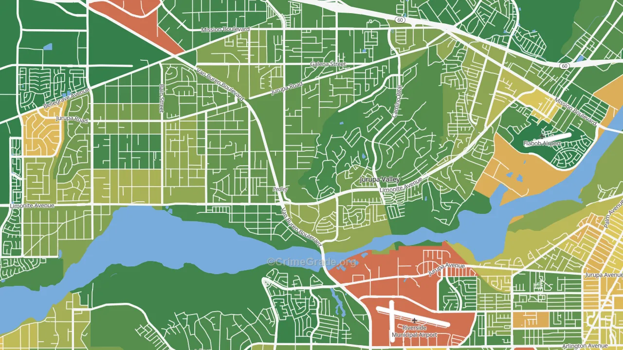 Pedley, CA Map of Arson Rates