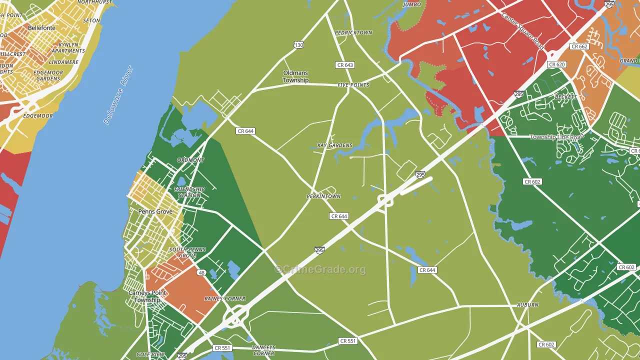 Pedricktown, NJ Map of Arson Rates