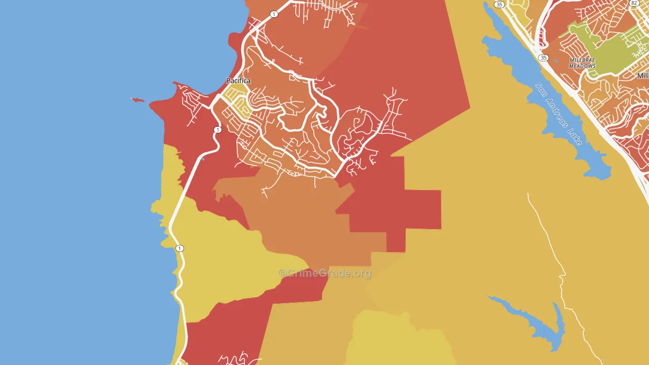 Pedro Valley, CA Map of Arson Rates