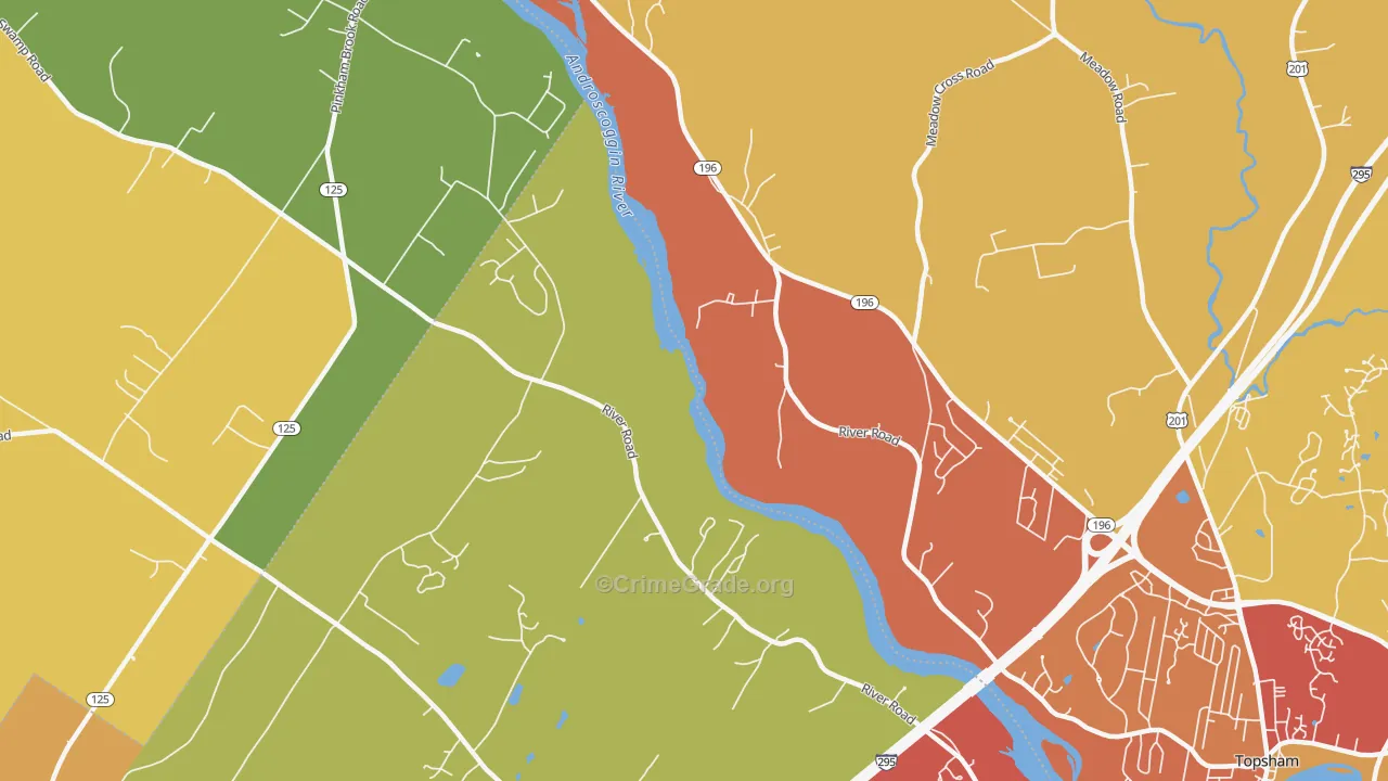 Pejepscot, ME Map of Arson Rates
