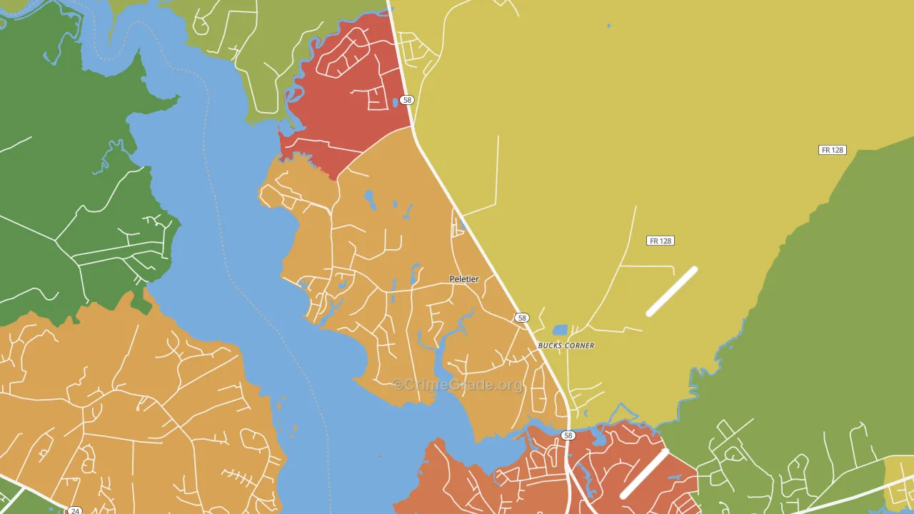 Peletier, NC Map of Arson Rates