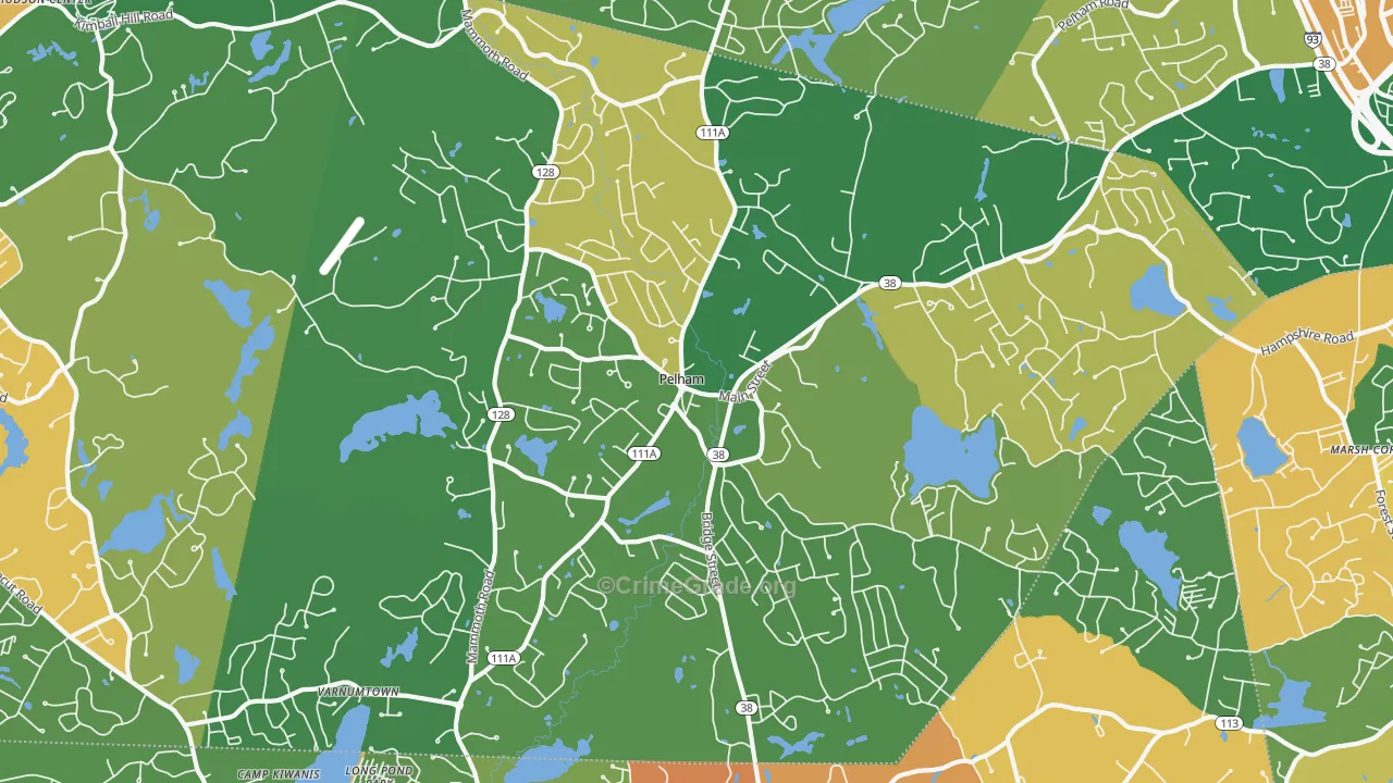 Pelham, NH Map of Arson Rates