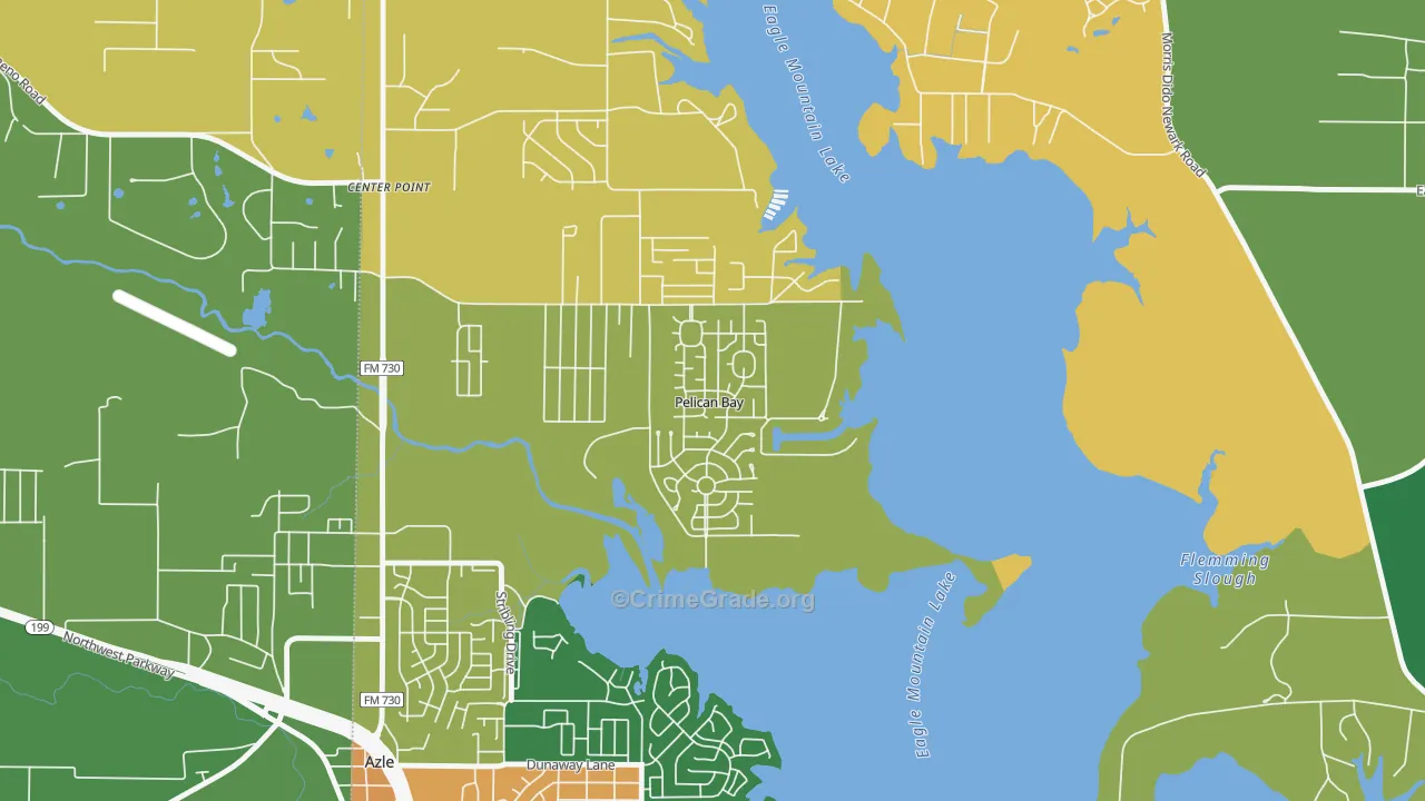 Pelican Bay, TX Map of Arson Rates