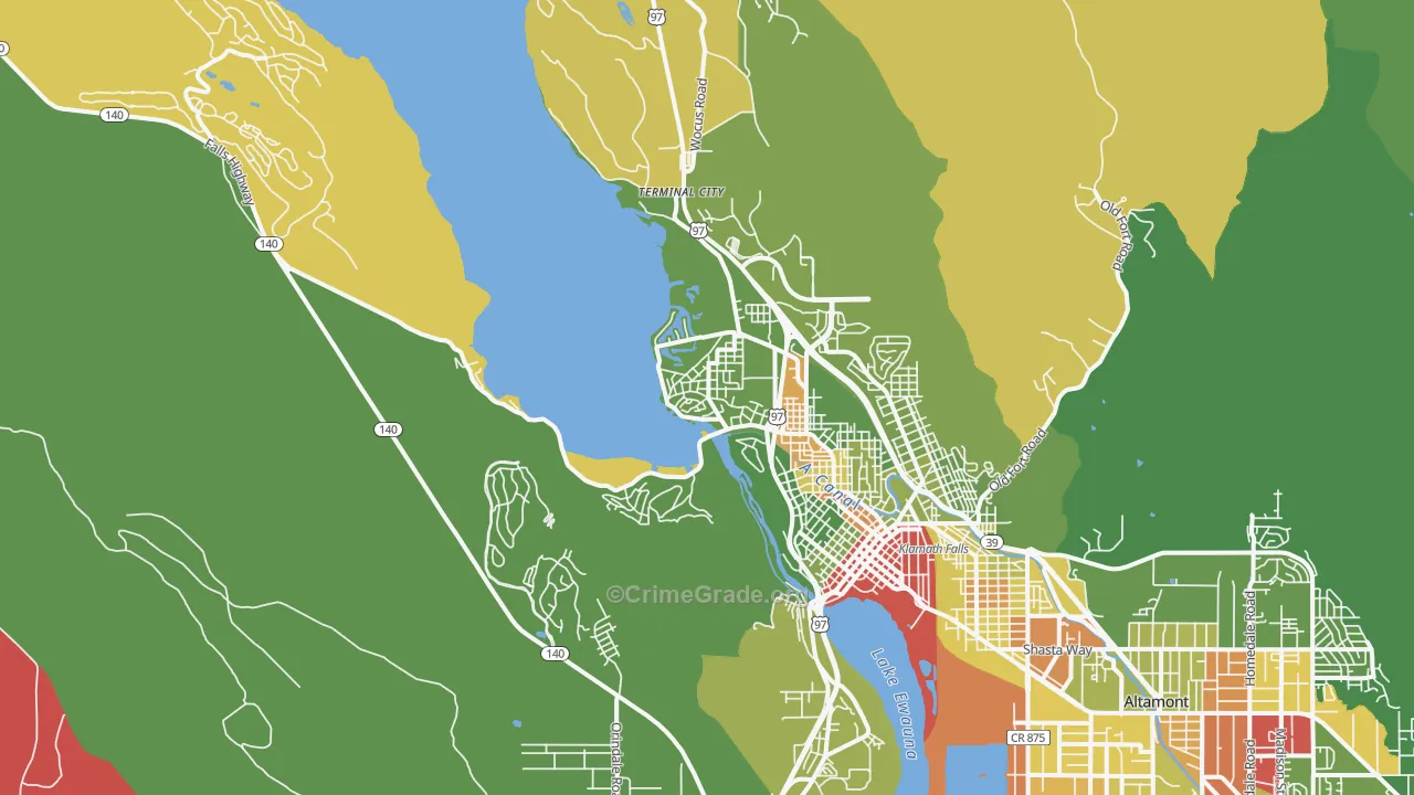 Pelican City, OR Map of Arson Rates