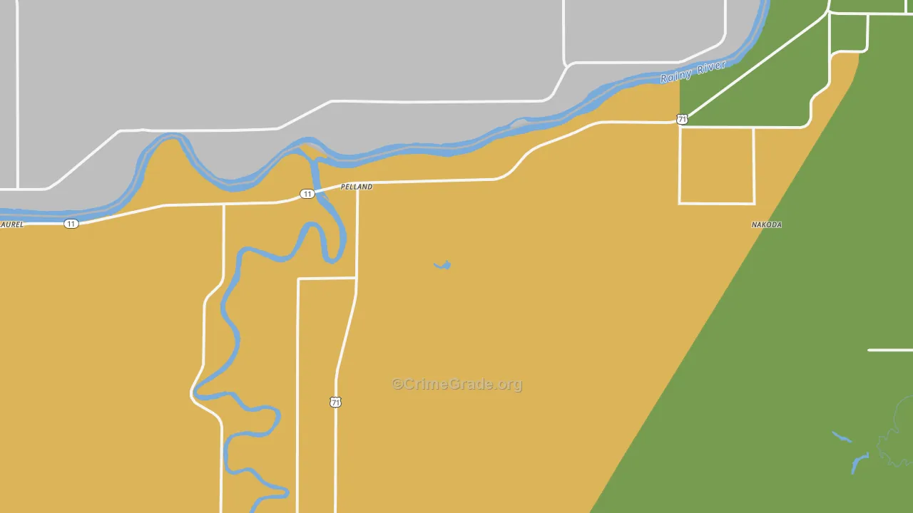 Pelland, MN Map of Arson Rates