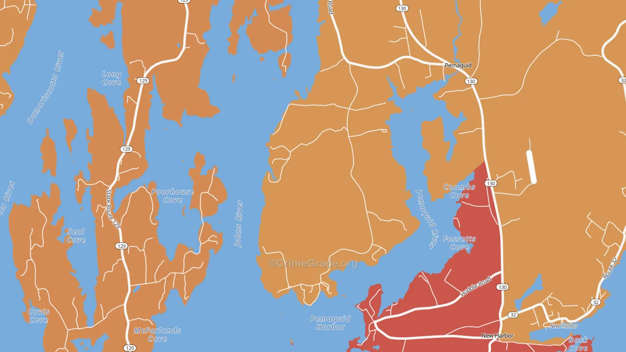 Pemaquid Harbor, ME Map of Arson Rates
