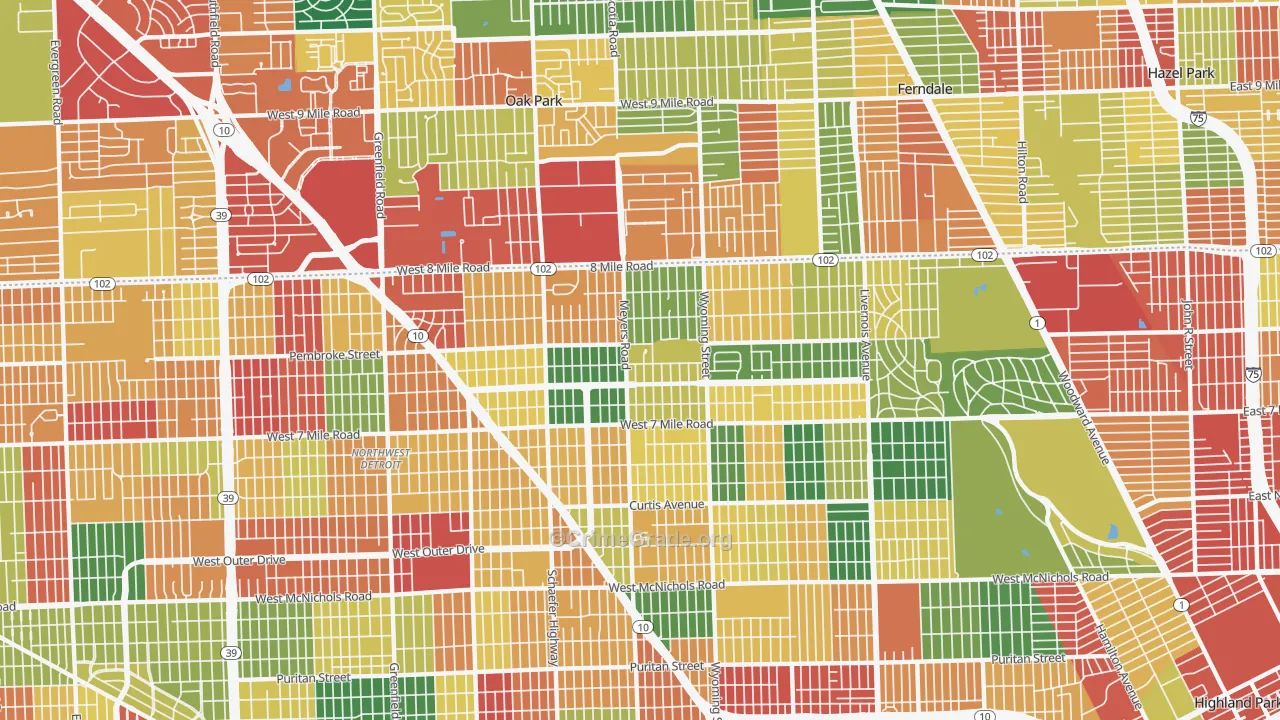 Pembroke, Detroit, MI Map of Arson Rates