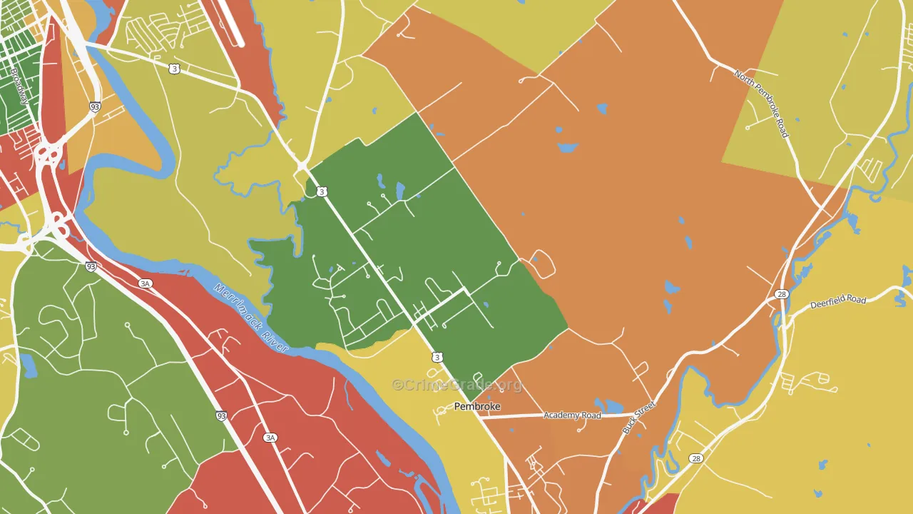 Pembroke, NH Map of Arson Rates