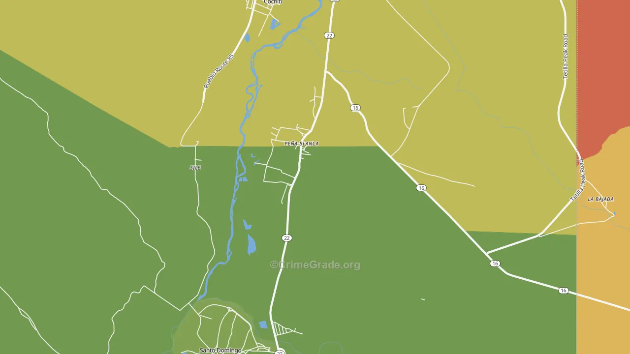 Pena Blanca, NM Map of Arson Rates
