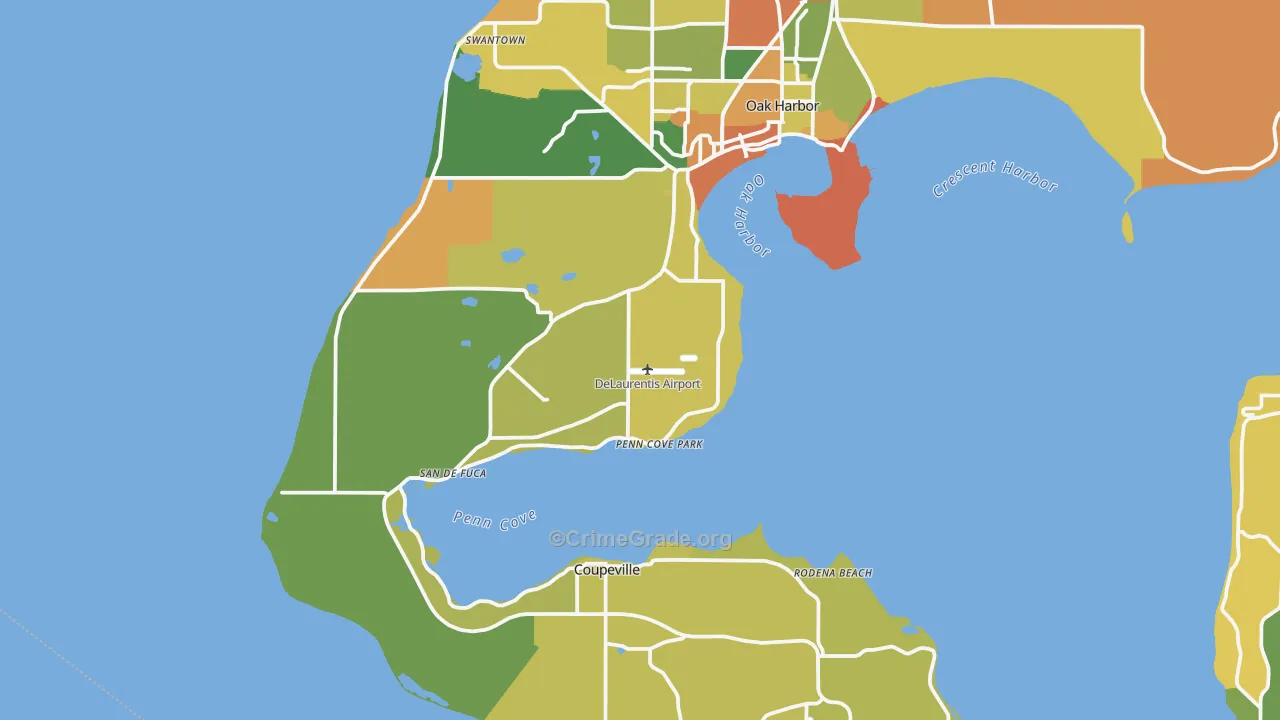Penn Cove Park, WA Map of Arson Rates