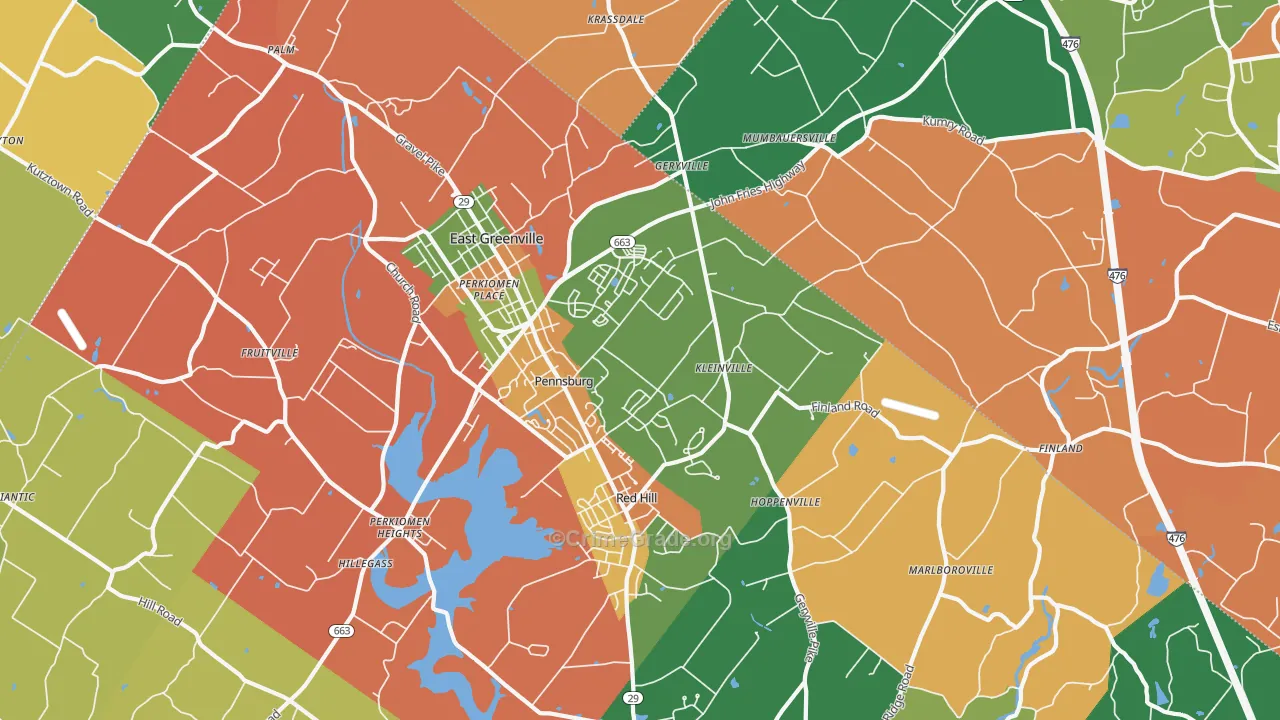 Pennsburg, PA Map of Arson Rates