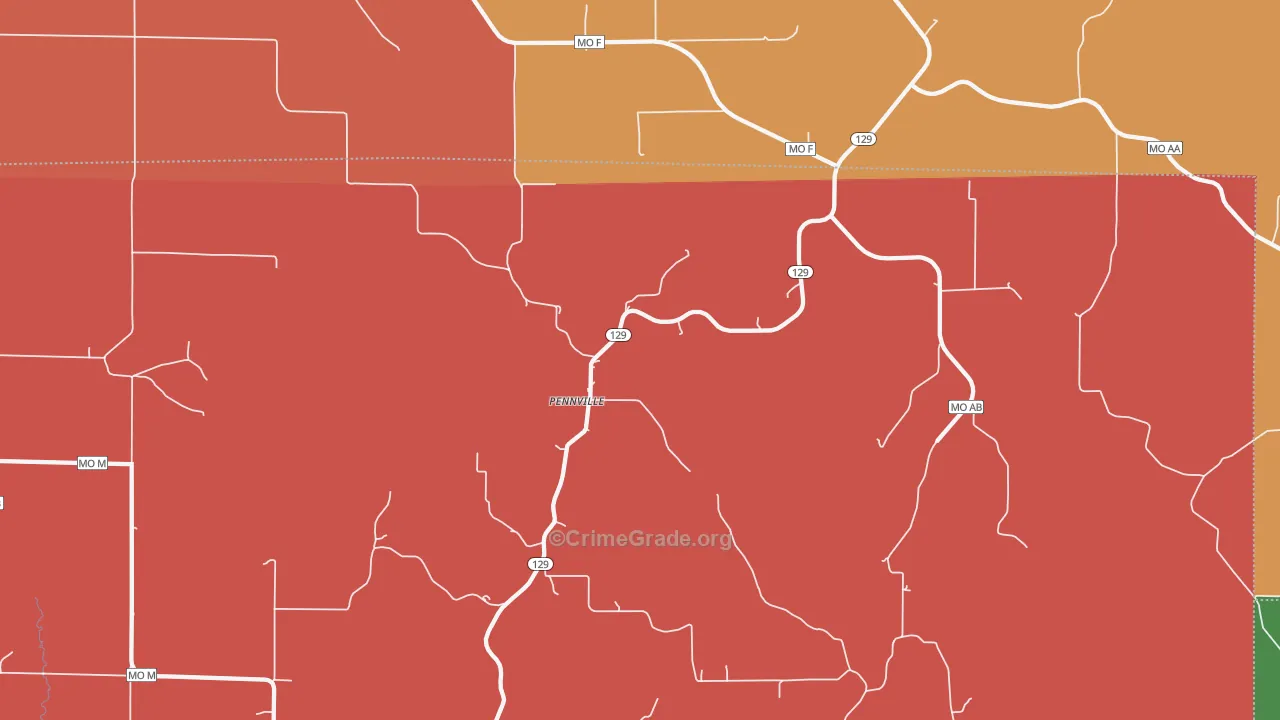 Pennville, MO Map of Arson Rates