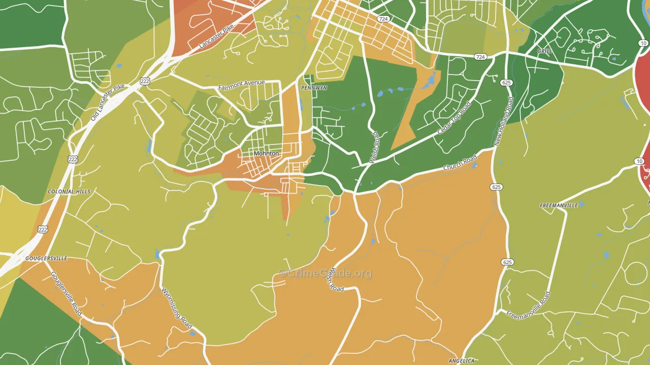 Pennwyn, PA Map of Arson Rates