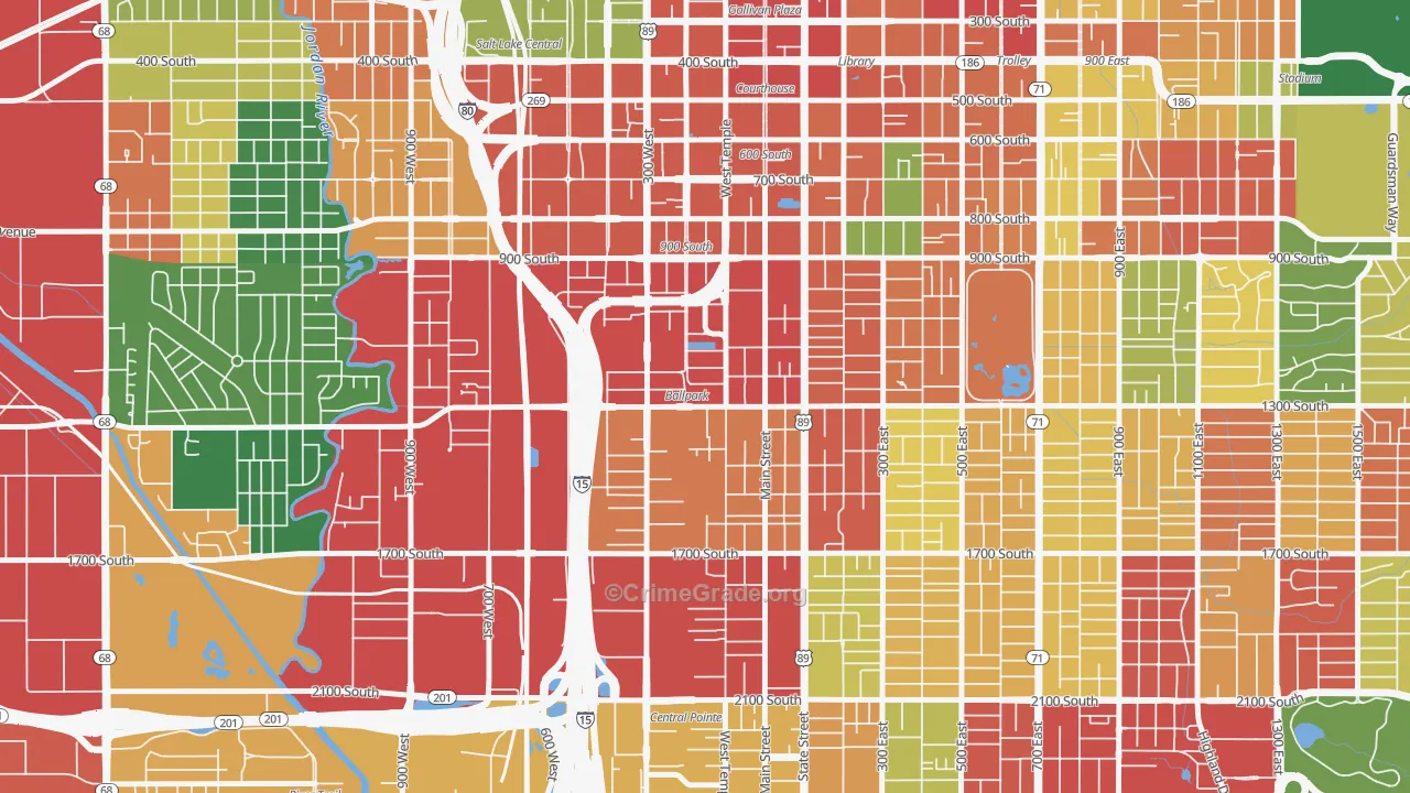 People's Freeway, Salt Lake City, UT Map of Arson Rates