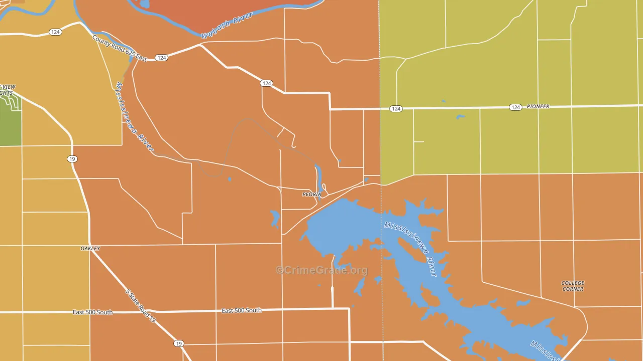 Peoria, IN Map of Arson Rates
