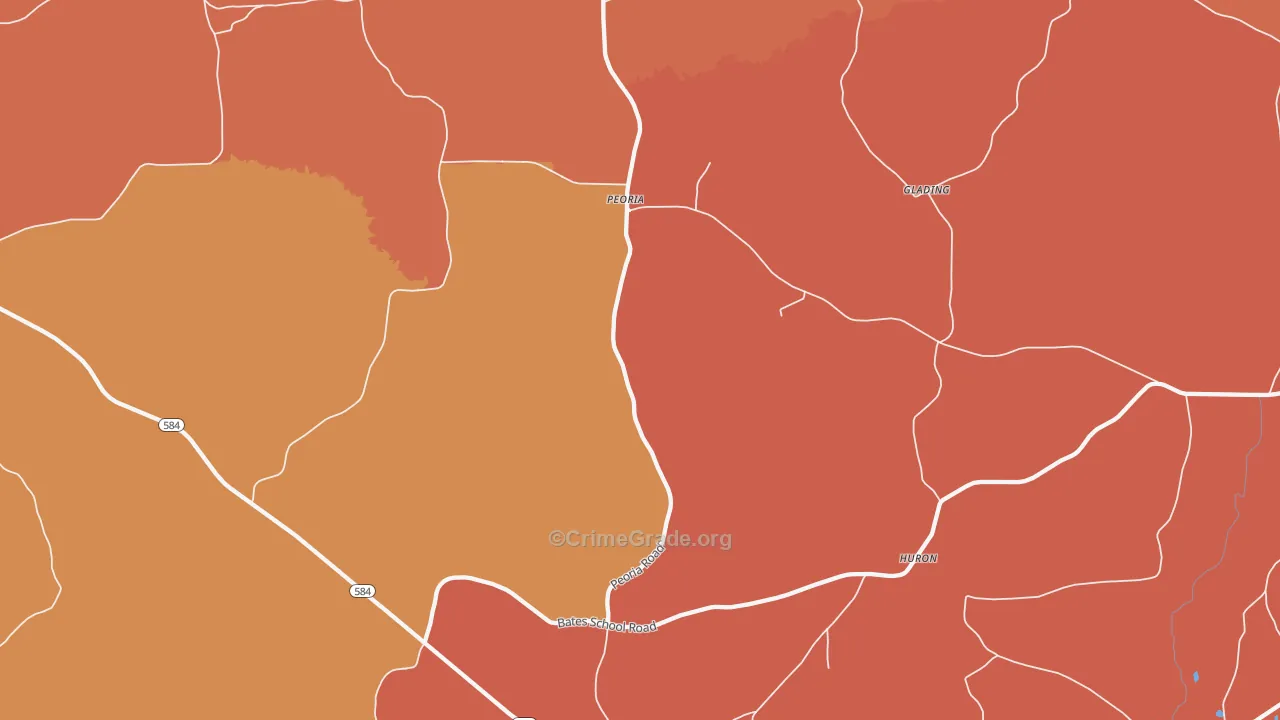 Peoria, MS Map of Arson Rates