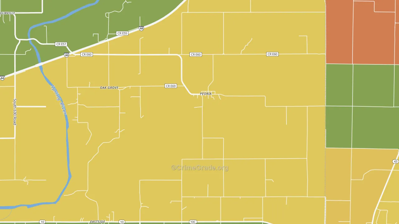Peoria, OK Map of Arson Rates