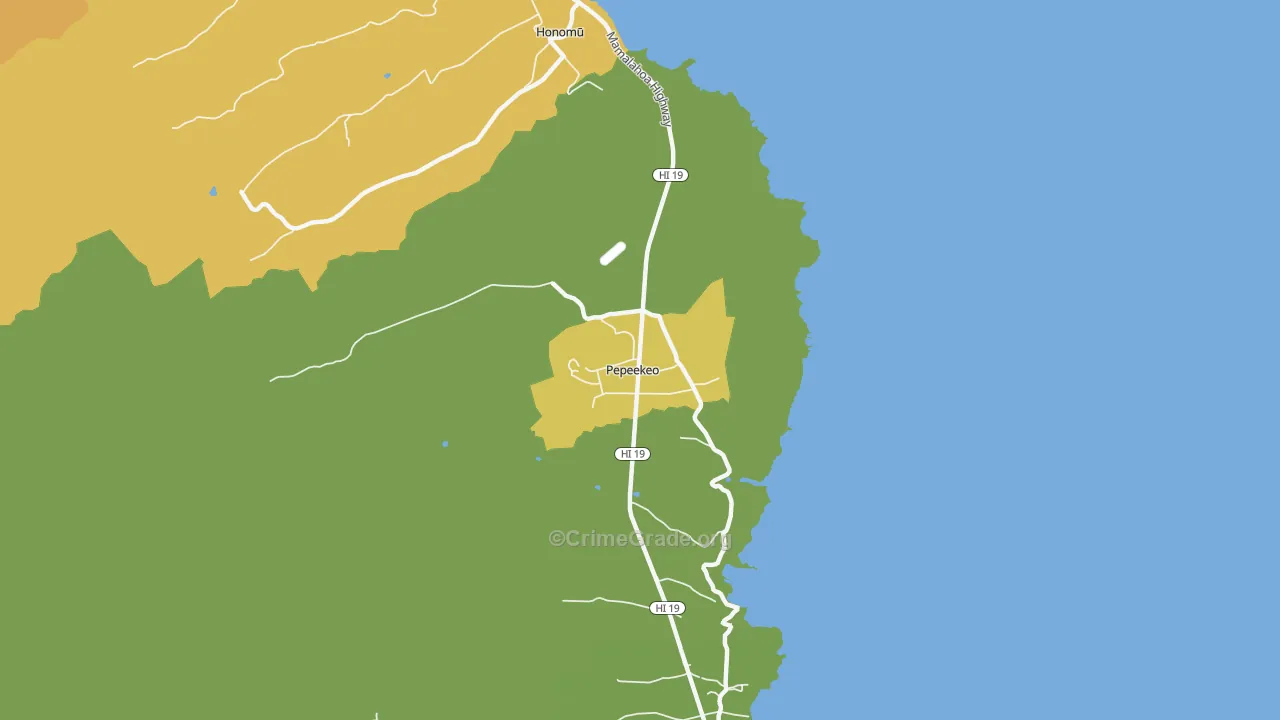 Pepeekeo, HI Map of Arson Rates