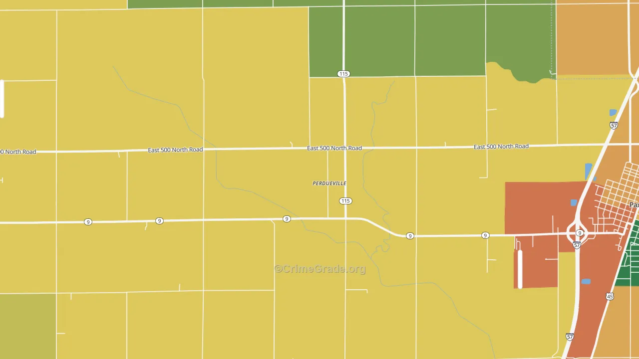 Perdueville, IL Map of Arson Rates