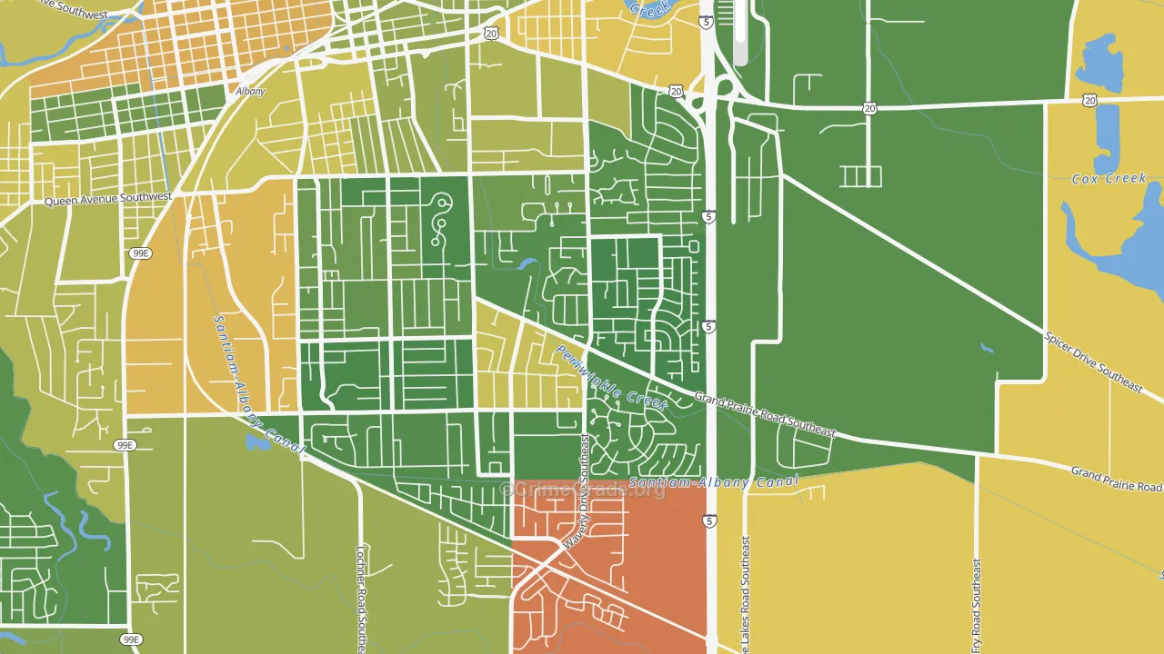 Periwinkle, Albany, OR Map of Arson Rates