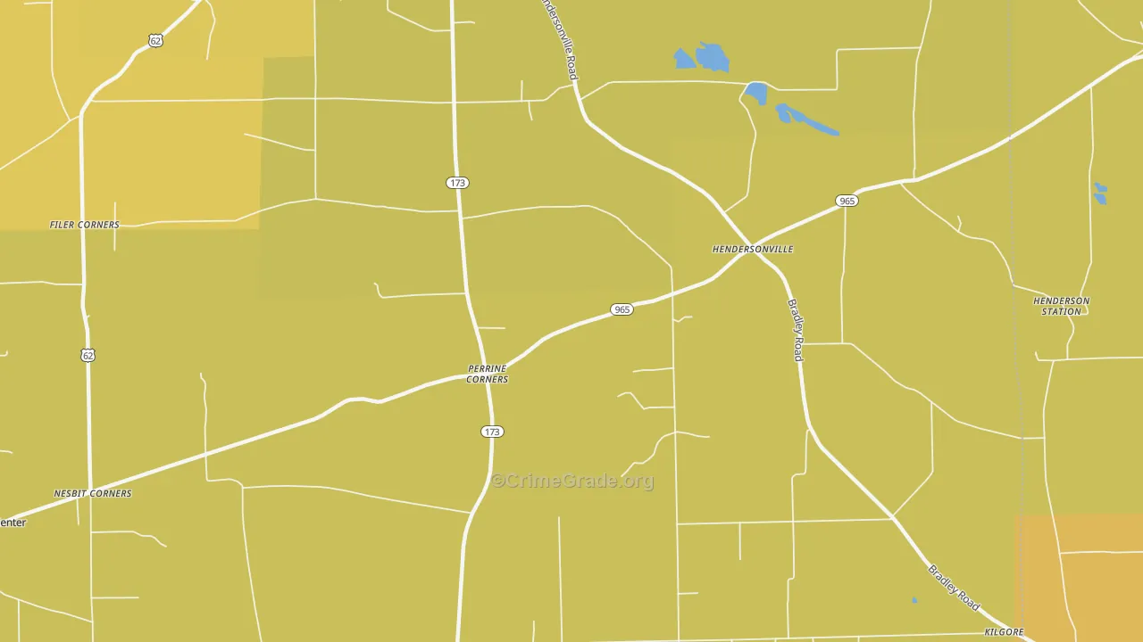 Perrine Corners, PA Map of Arson Rates