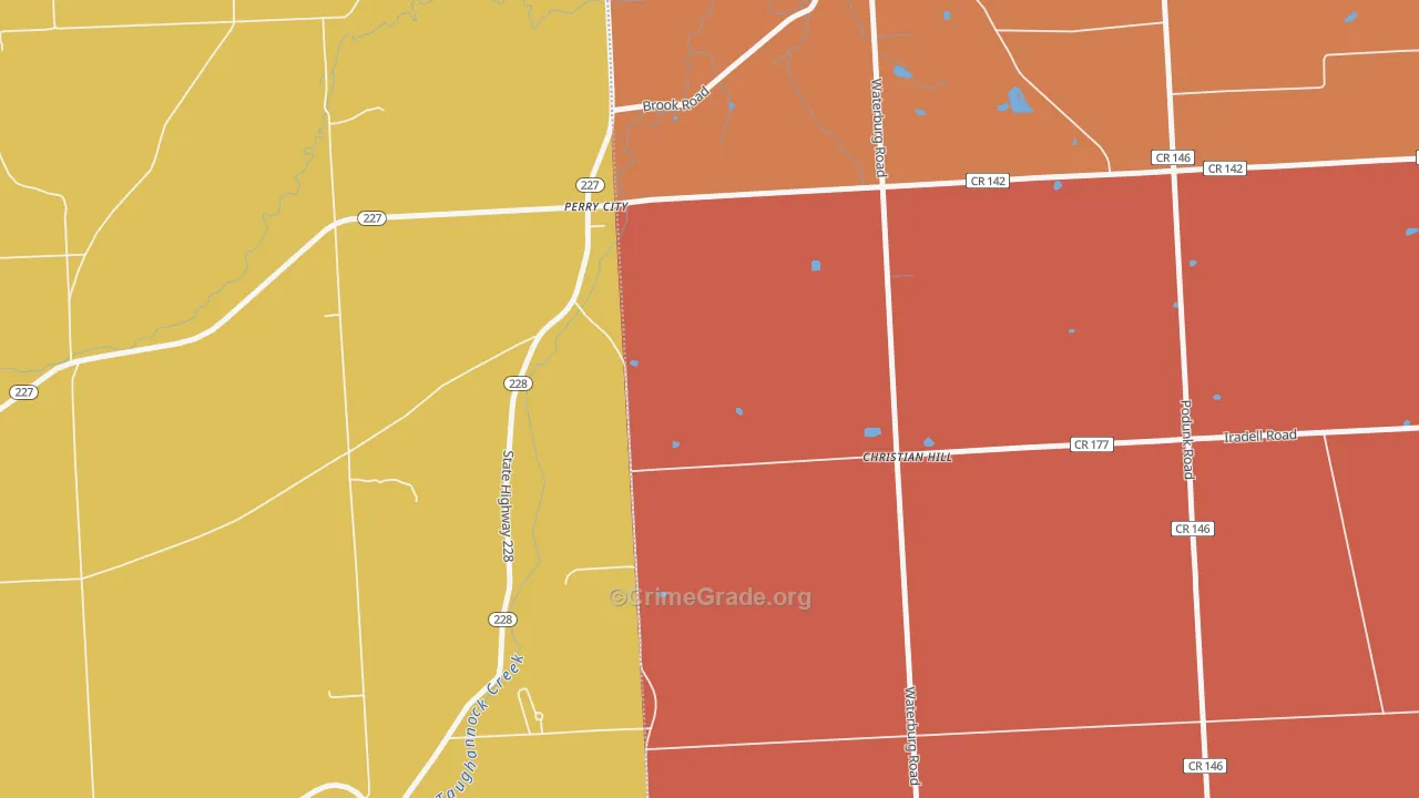 Perry City, NY Map of Arson Rates