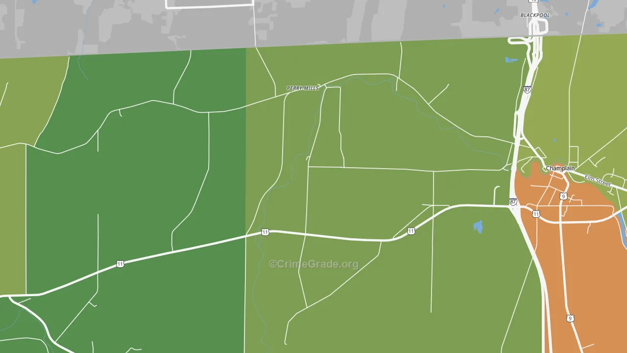 Perry Mills, NY Map of Arson Rates