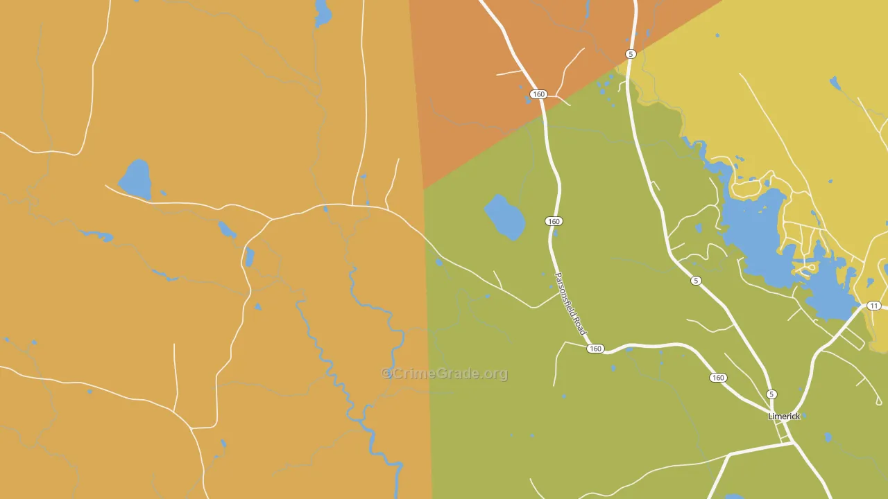 Perrys Corner, ME Map of Arson Rates
