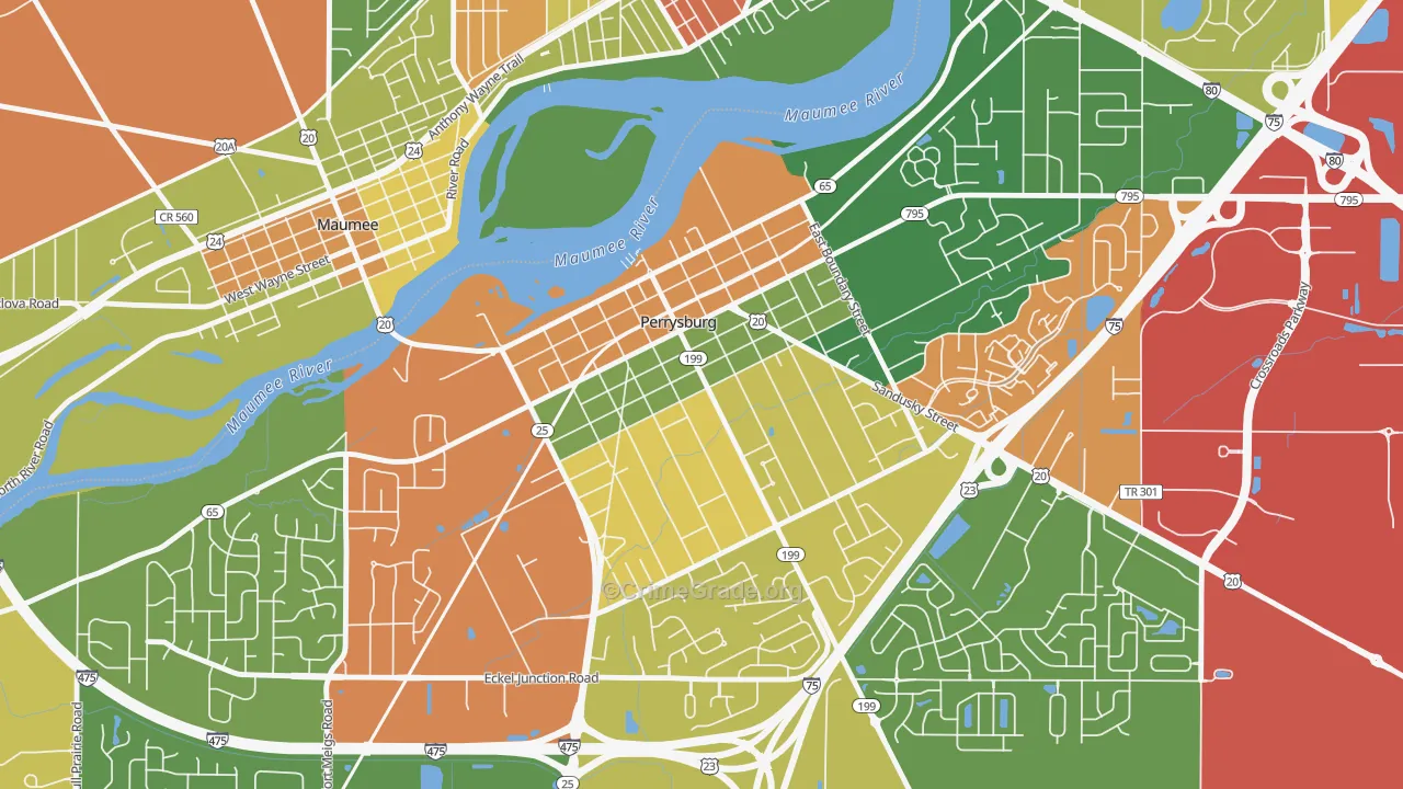 Perrysburg Historic District, Perrysburg, OH Map of Arson Rates
