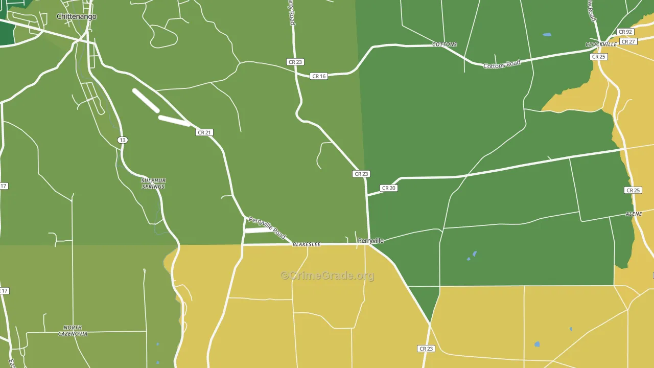 Perryville, NY Map of Arson Rates