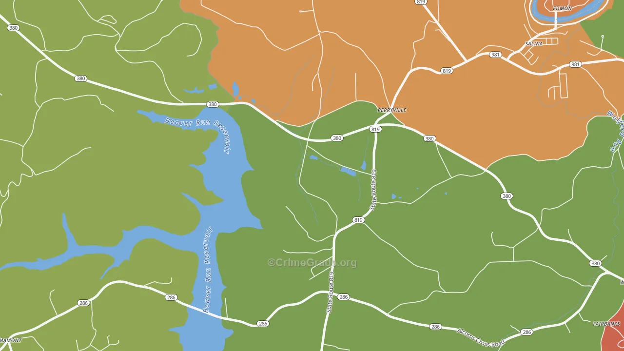 Perryville, PA Map of Arson Rates