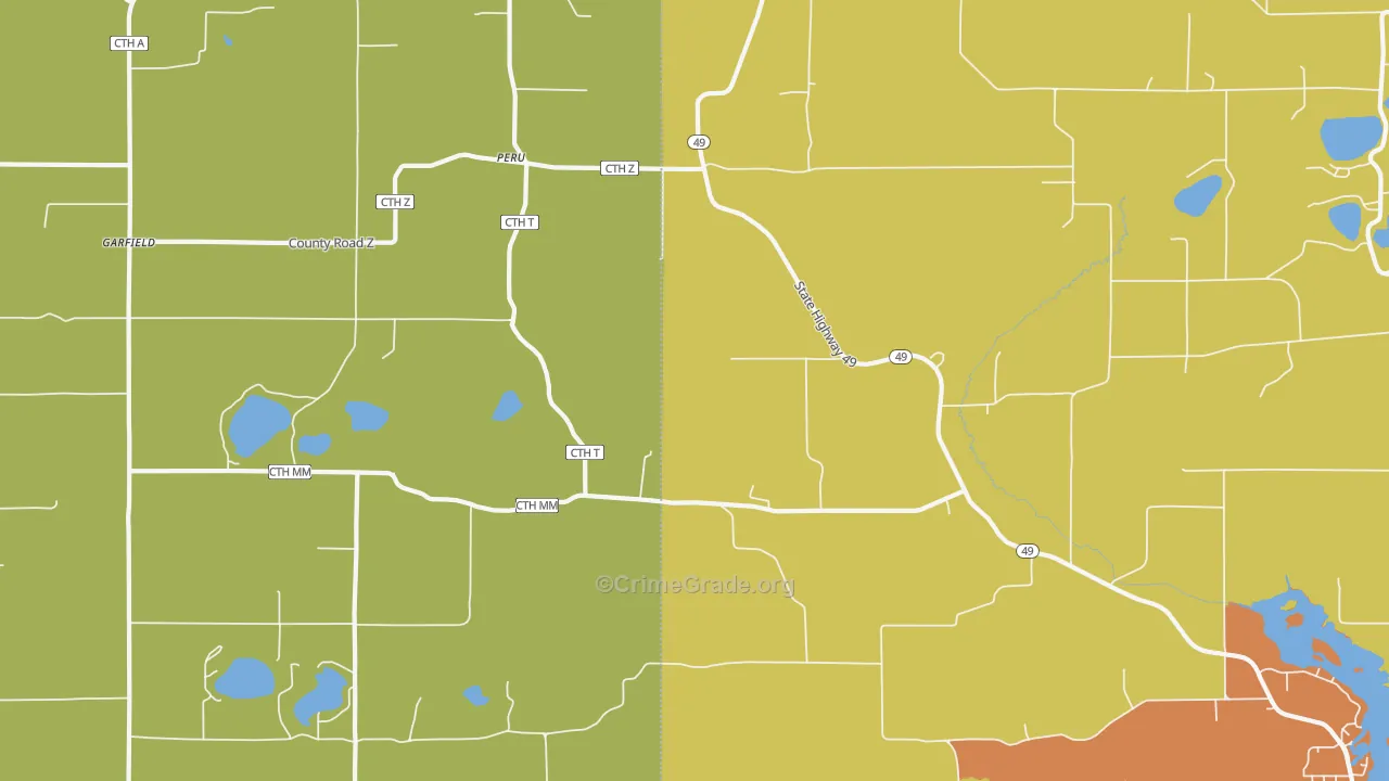 Peru, WI Map of Arson Rates