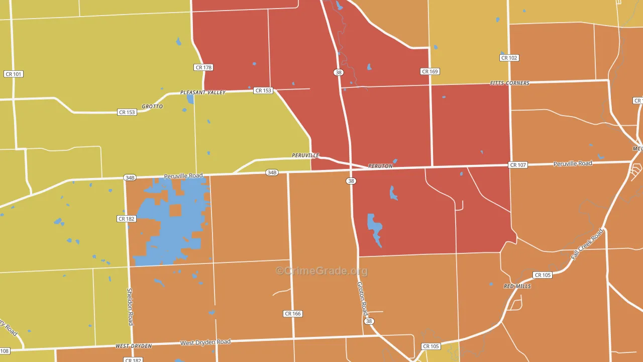 Peruville, NY Map of Arson Rates