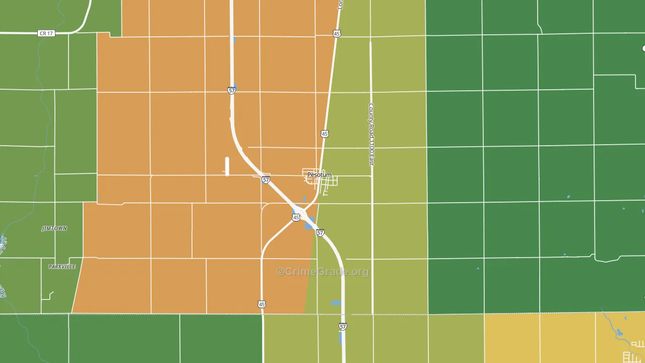 Pesotum, IL Map of Arson Rates