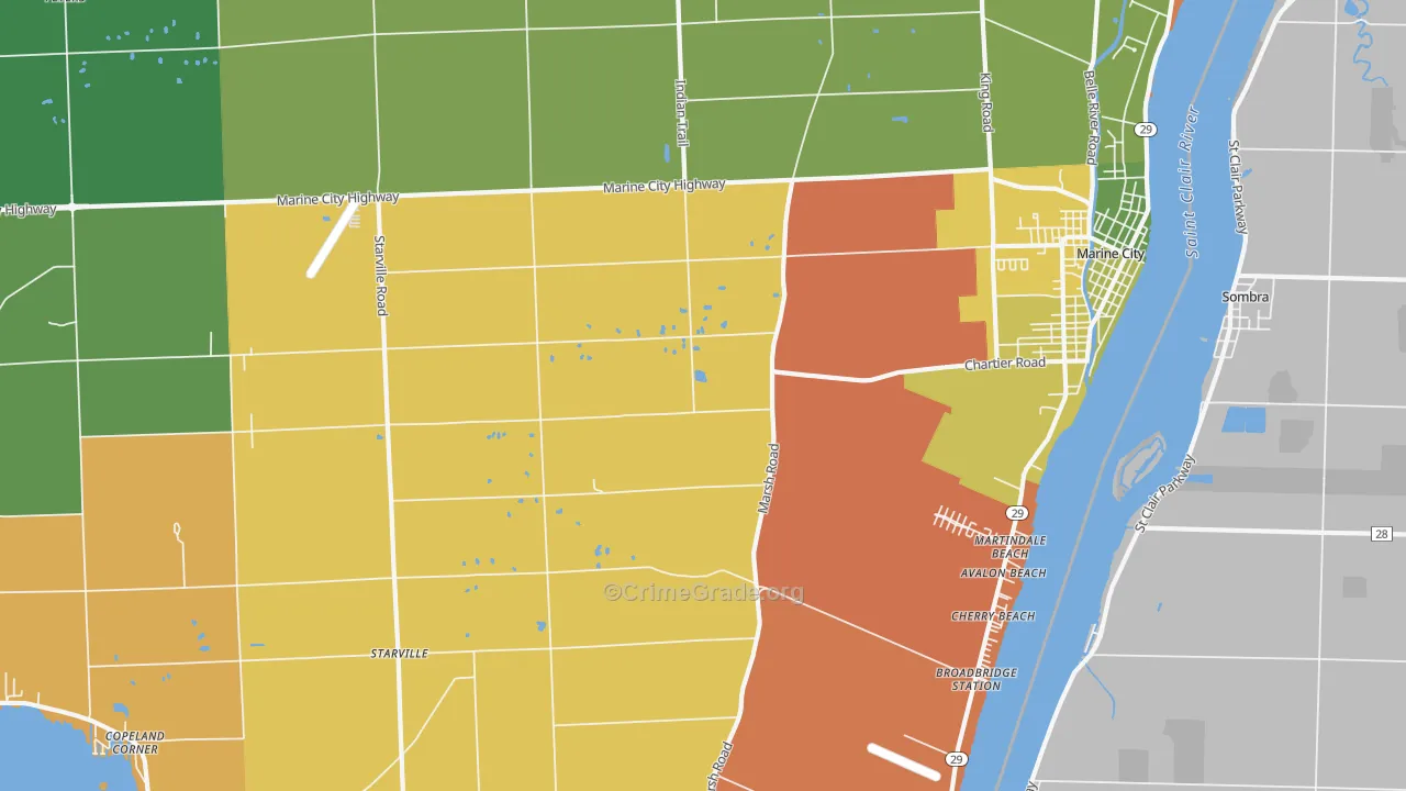 Peters, MI Map of Arson Rates
