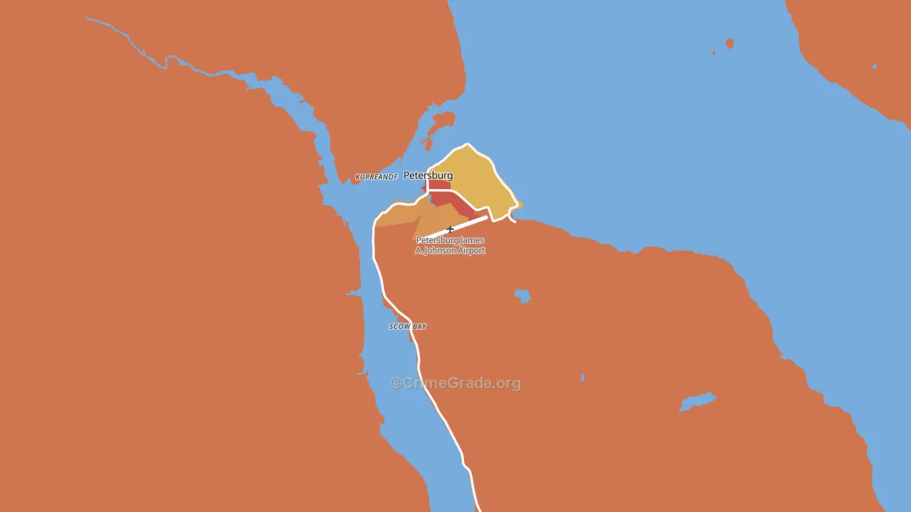 Petersburg, AK Map of Arson Rates