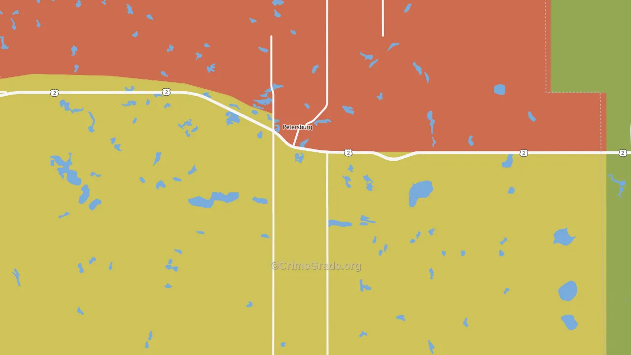 Petersburg, ND Map of Arson Rates