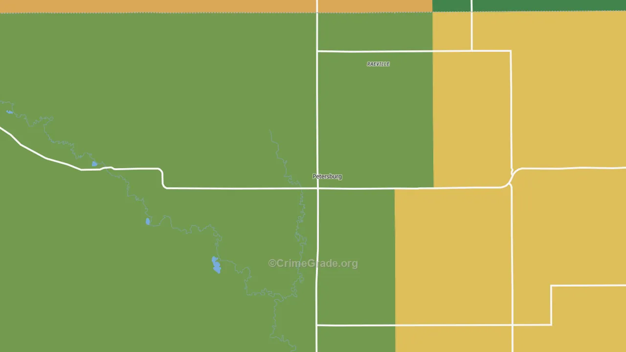 Petersburg, NE Map of Arson Rates